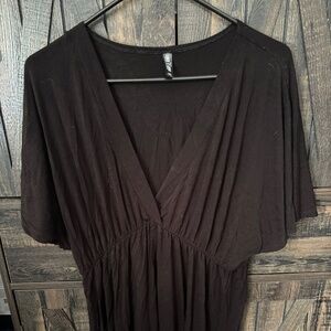 Women’s faux wrap dress- black stretchy